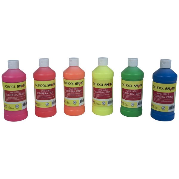 School Smart PAINT TEMPERA WASH  FLUORESCENT Pint, 6 PK 2002798